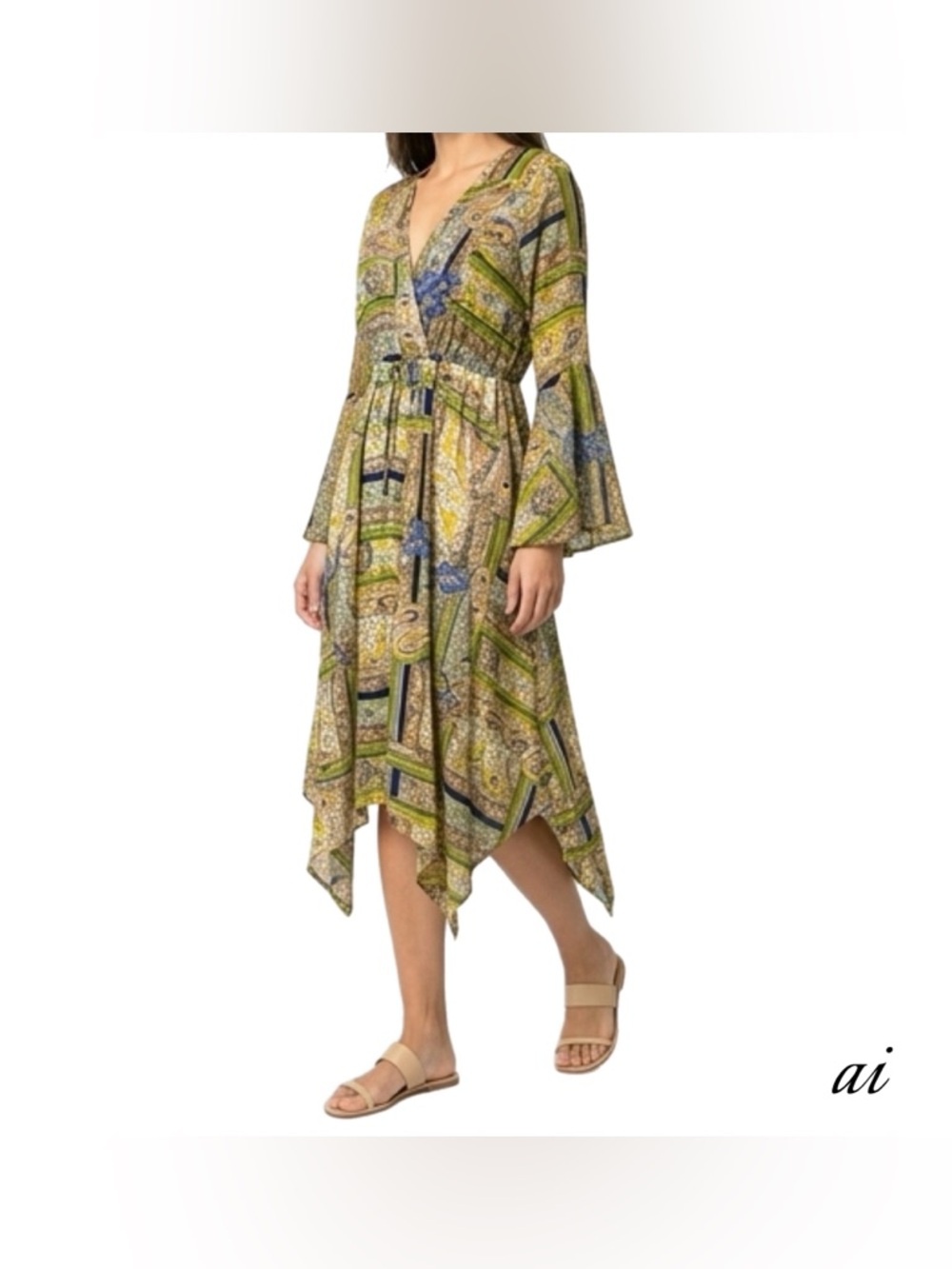 Maria Gabrielle Multicolor Paisly Print Dress Size M